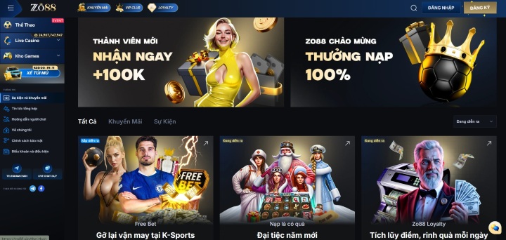 Vô hạn khuyến mãi dành cho bet thủ tại Zo88